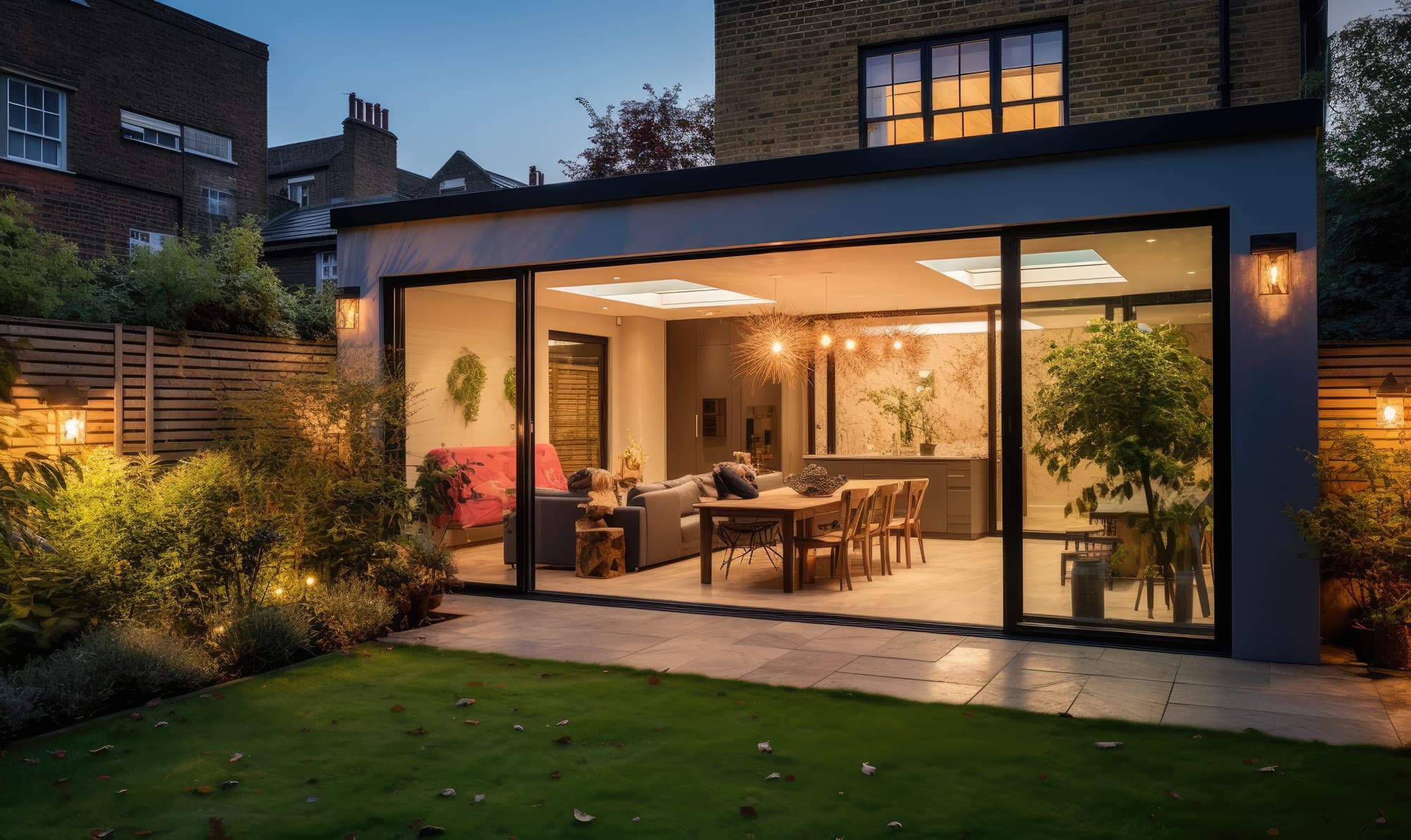 Modern house with aluminium veranda and extension