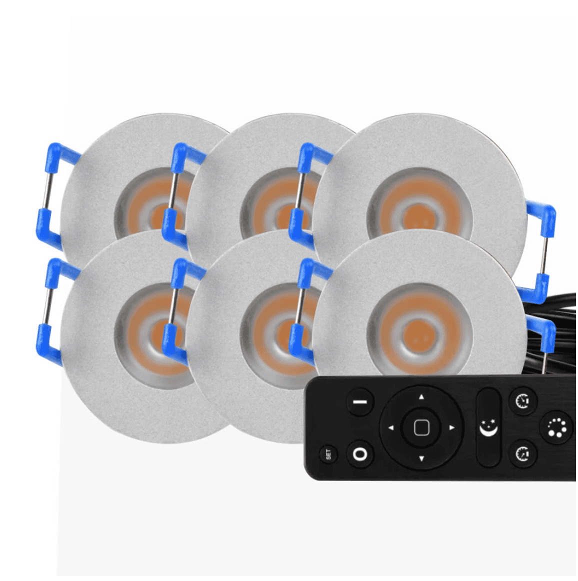6× 3W LED recessed spot set