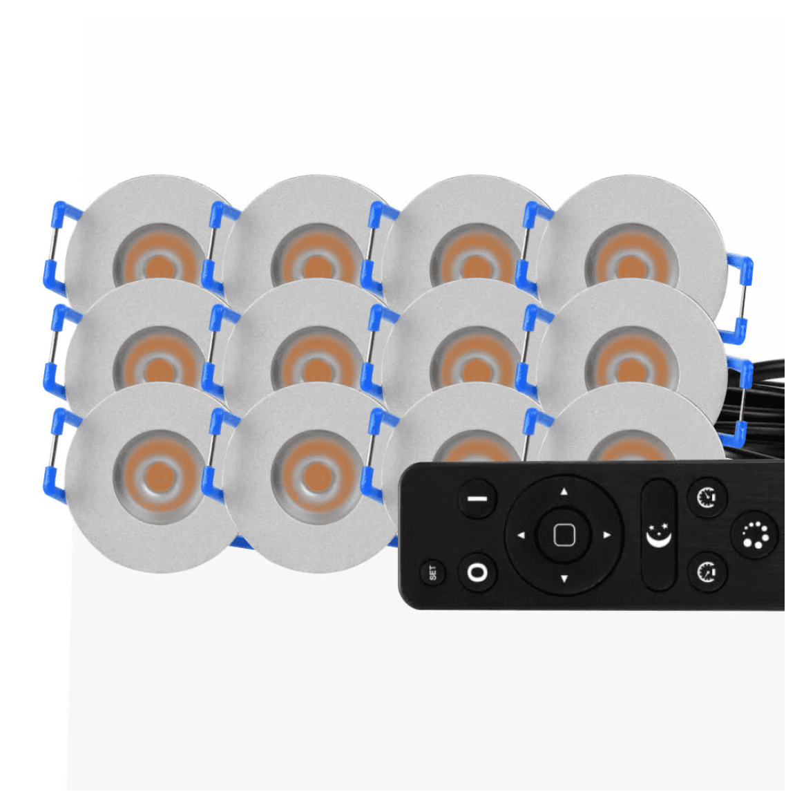 12× 3W LED recessed spot set