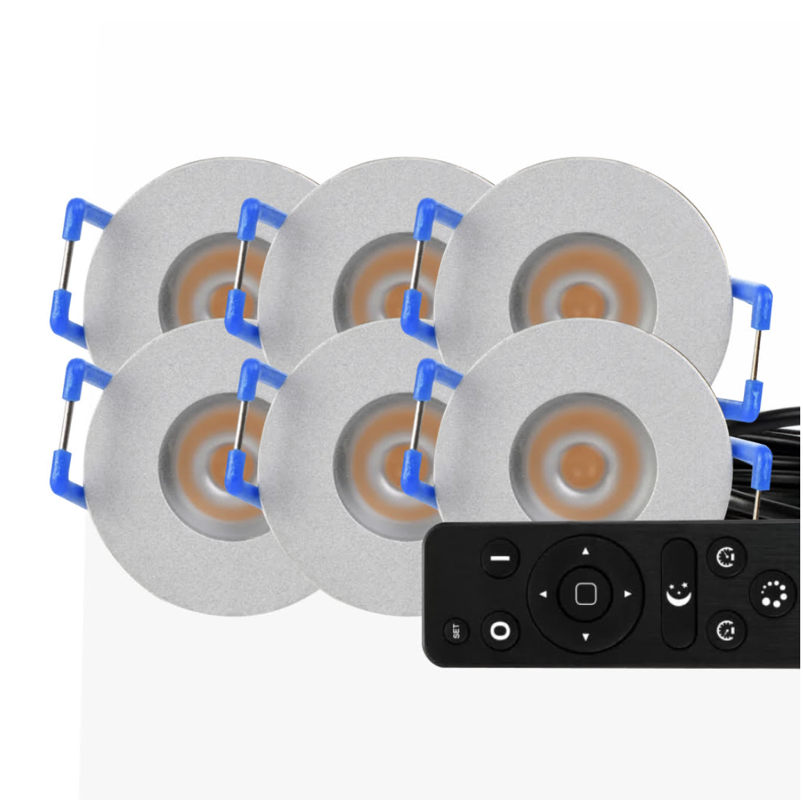 6× 3W LED recessed spot set