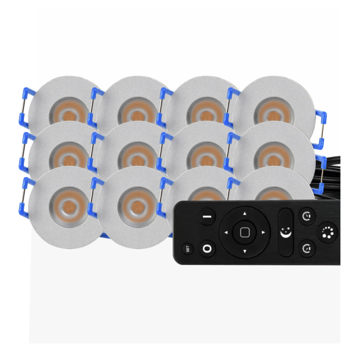 12× 3W LED recessed spot set